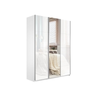 Шкаф-купе Прайм 3-х дверный (1800) Белое стекло/Зеркало